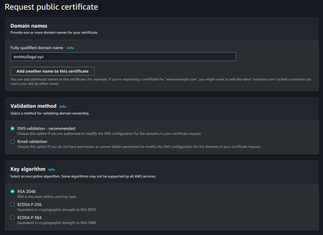 Request TLS Certificate with Details