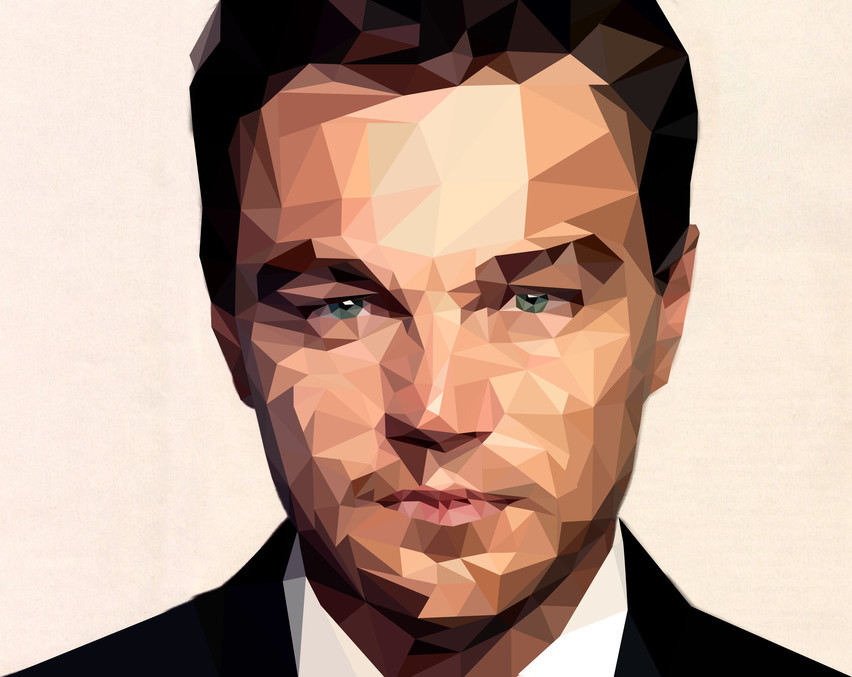 "Low poly" portrait of Leonardo DiCaprio